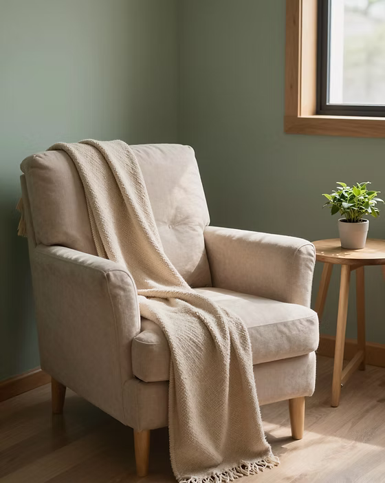 Comfortable beige armchair